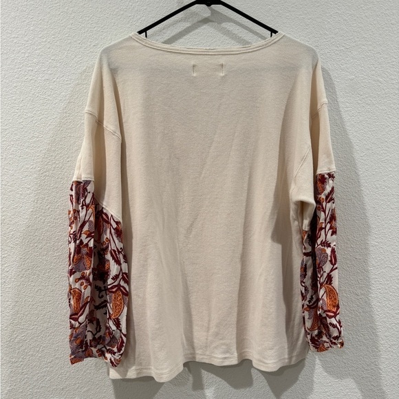 Anthropologie Annette Waffle Thermal Knit
Contrast Sleeve Top in Ivory Small - Picture 11 of 16